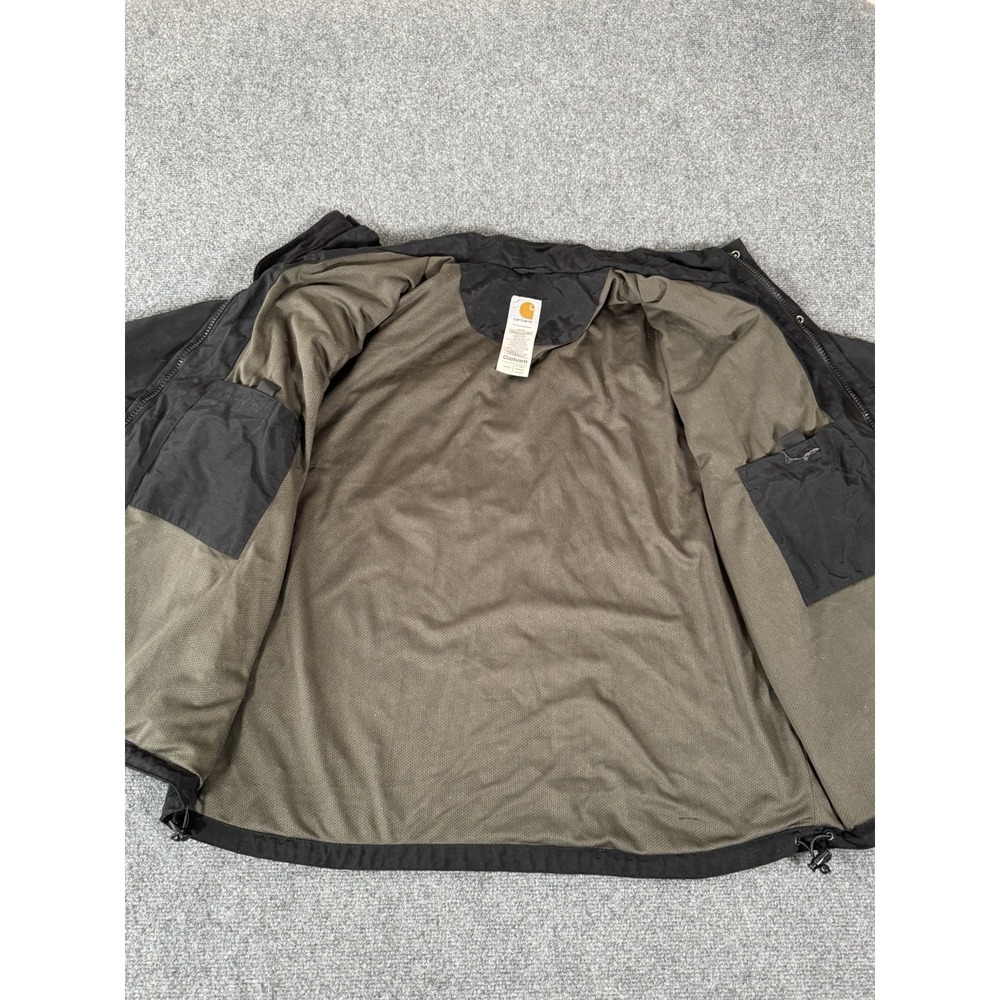 Carhartt Storm Defender Rain Jacket Mens XL Black Waterproof Dry J162 - Picture 11 of 16